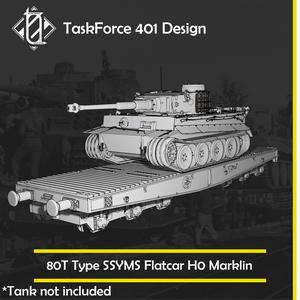 80T Type SSYMS Flatcar H0 Wagon for Märklin (Tank NOT included)