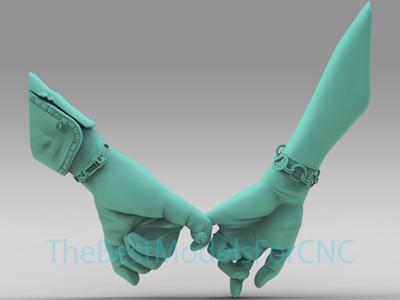 3D Model STL File for CNC Router Laser & 3D Printer Intertwined Pinkies
