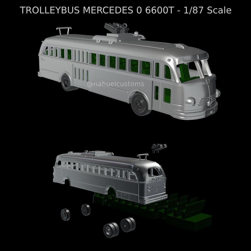 TROLLEYBUS MERCEDES 0 6600T - 1/87 Scale