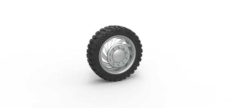 Diecast Front semi wheel for pickup Version 24 Scale 1:25