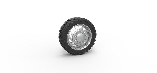 Diecast Front semi wheel for pickup Version 24 Scale 1:25