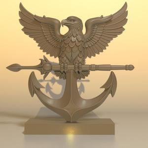 Eagle Anchor Emblem STL | Scalable, High Detail, 0.15–0.2 mm Layer