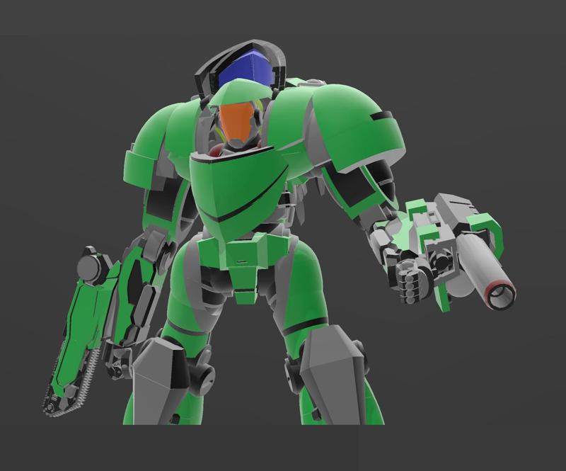 American Mecha Samson Mk2 Battlearmor 4" figurines