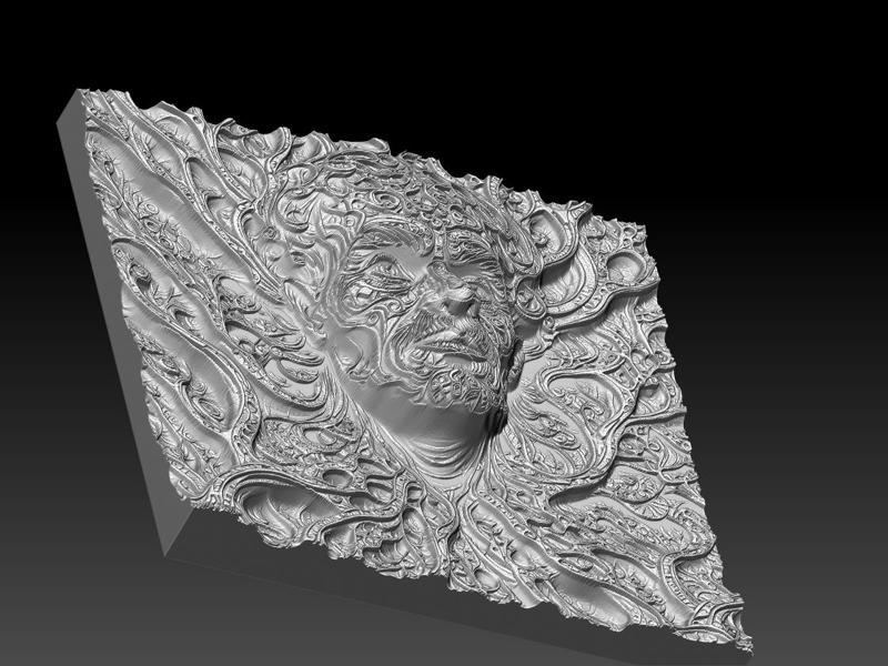 "Floral Grace: Ornamental Female Bas-Relief"