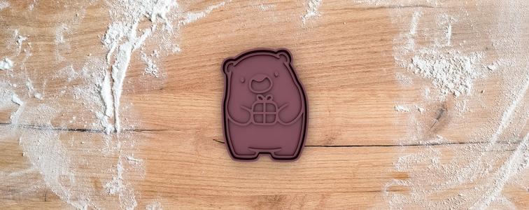 Gift bear cookie cutter from cute bear collection