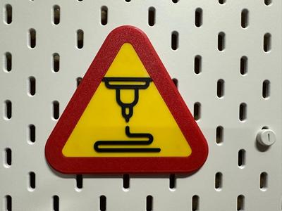 Danger printing skadis sign