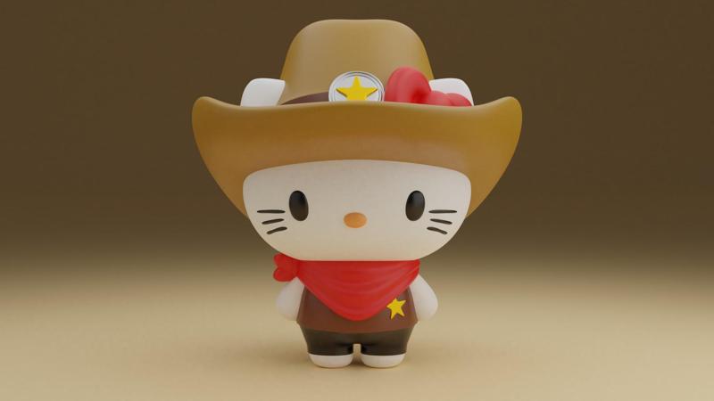 Hello kitty cowboy figure