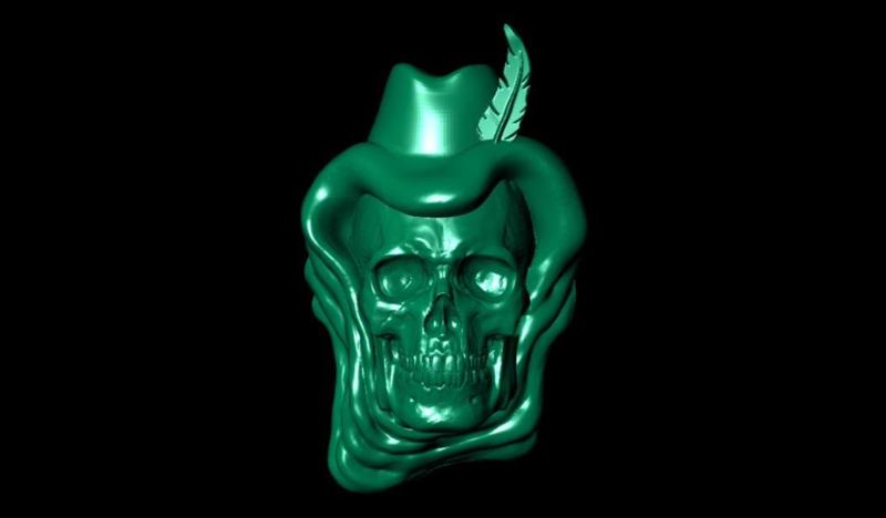 3D Cowboy Skull Pendant Printable Model 3D print model