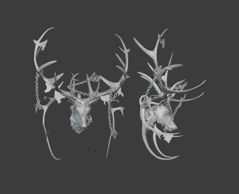 Eikthyr Deer Boss Trophy Head with Hook Inspired by Valheim