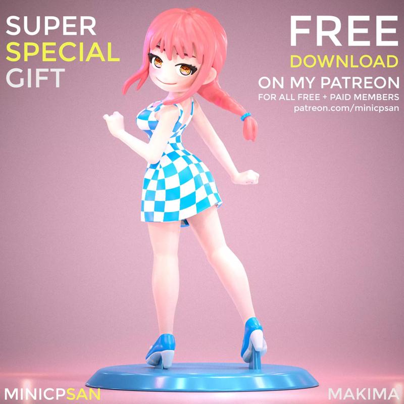 SPECIAL GIFT - Makima - Checkered Summer Dress - Chainsaw Man