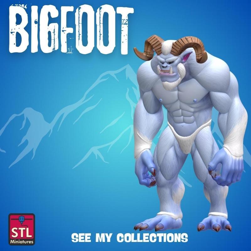 BigHorn Beast STL File Cartoon Bigfoot with Antlers – Fantasy Cryptid Collectible