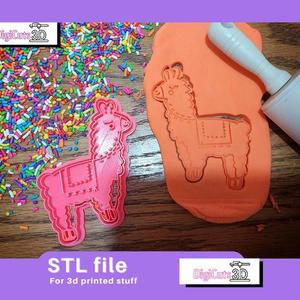 Dreaming Llama COOKIE CUTTER - Cowboy COOKIE CUTTER STL FILE