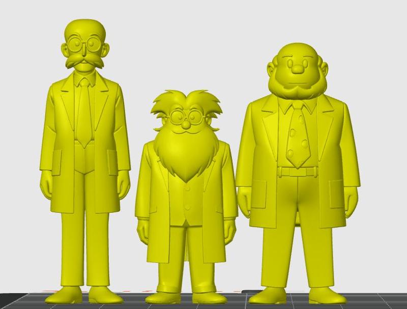 Professors Morimori, Sewashi and Nossori of Mazinger Z (Mazinga) (マジンガーZ).