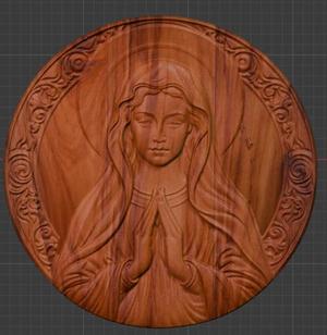 Virgin Mary Praying – 3D Relief STL for CNC