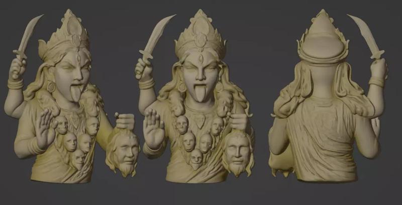 Kali Mata Bust Sculpture