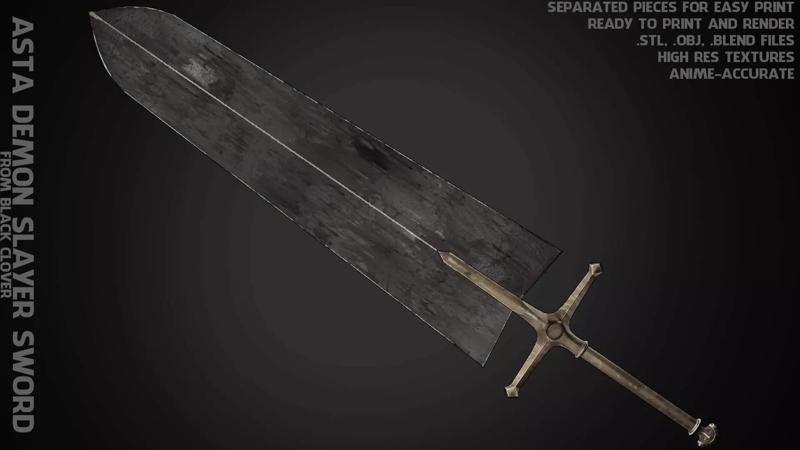 Black Clover Asta Demon Slayer Greatsword for Cosplay