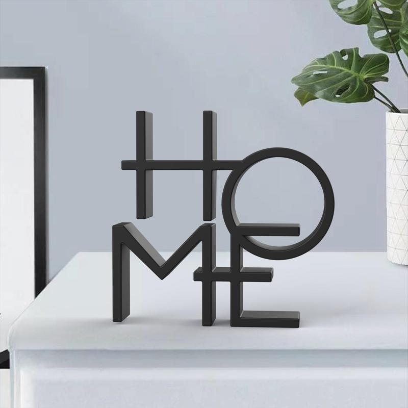 Home Word Sign, Home Word Decor, Typography Sculpture, Text Model, Letter Art, Shelf - Console or Entryway Decor
