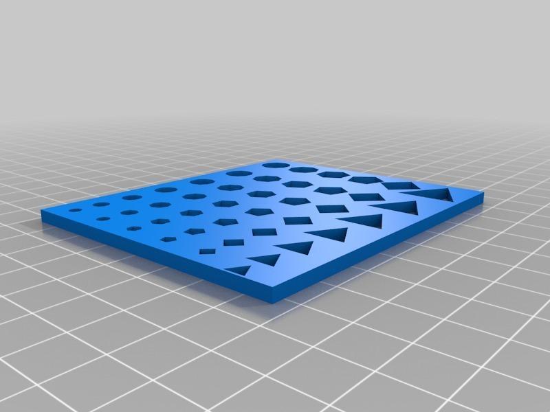 Small calibration panel for holes 85 x 72 mm for small printers like OneUp Tantillius Huxley Printrbot Simple etc.