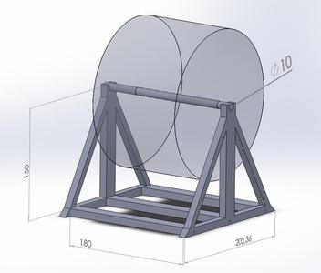 Support bobine de table (tige filleté 10mm) Solidworks