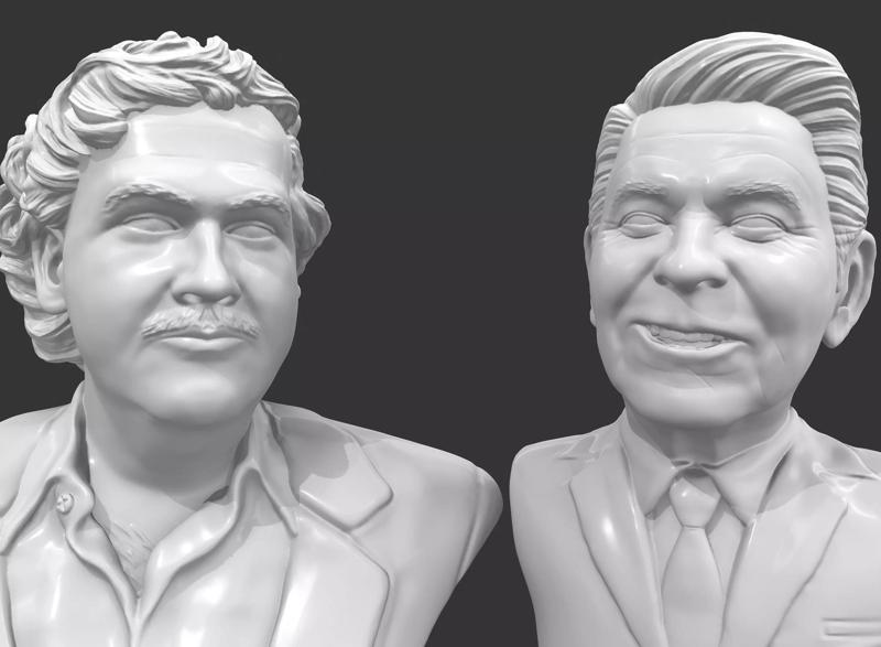 Escobar and Reagan 3D printable portraits pack
