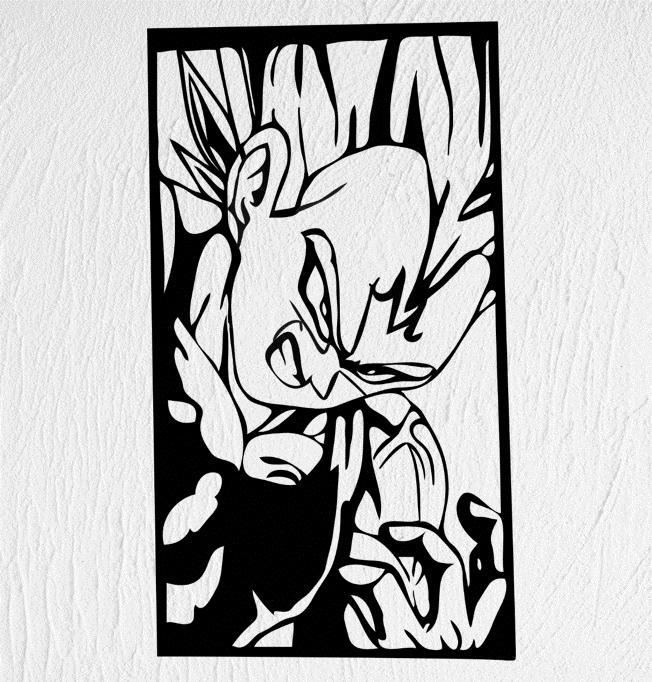 Evil Majin Vegeta 2D Sticker on Picture - Wall Sticker