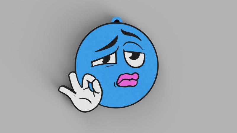 Blue Emoji - Oh Nice - Keychain, Earring, Bagcharm