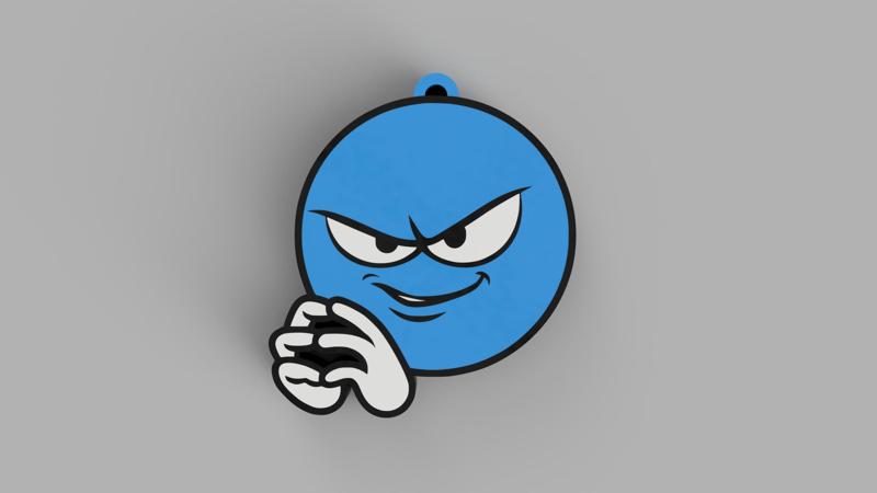 Blue Emoji - nihihihi - Keychain, Earring, Bagcharm