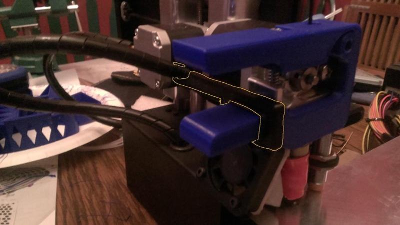 printrbot wire harness attaches to Printrbot Simple Metal Extruder Handle