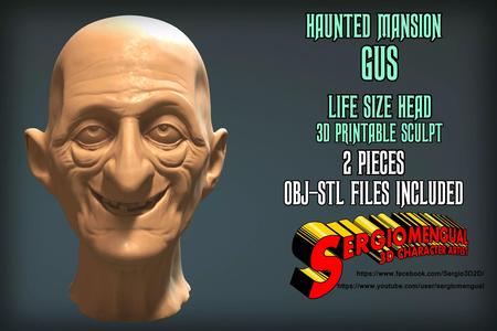 Disney Haunted Mansion Gus Life Size Head 3D Printable Sculpt