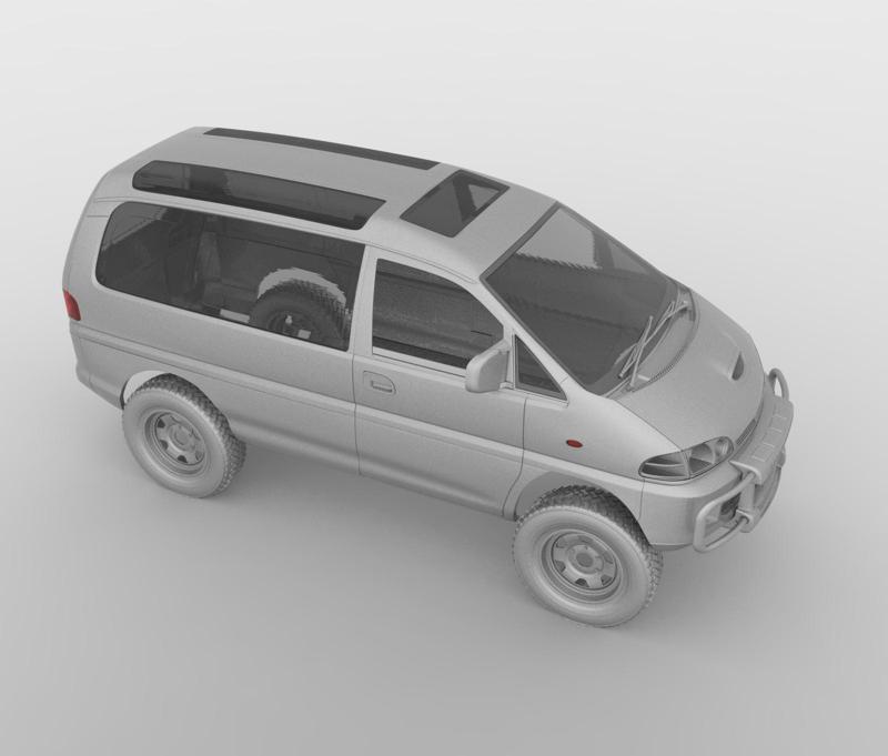 MITSUBISHI DELICA 313MM STL MODEL FOR RC CHASSIS