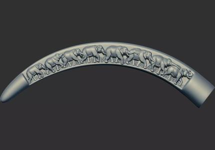 elephants scenes carved ivory tusk 3d printable model cnc