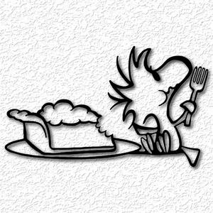 Woodstock eating cake wall art Charlie Brown Wall Decor Peanuts