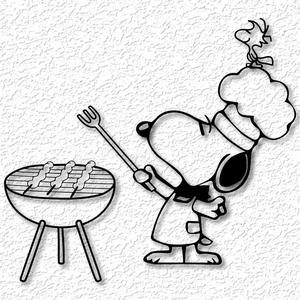 Chef Snoopy bbq grill master and Woodstock wall art Charlie Brown Wall Decor
