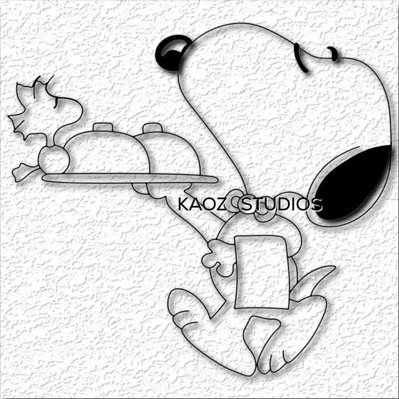 Chef Snoopy Waiter and Woodstock wall art Charlie Brown Wall Decor Peanuts