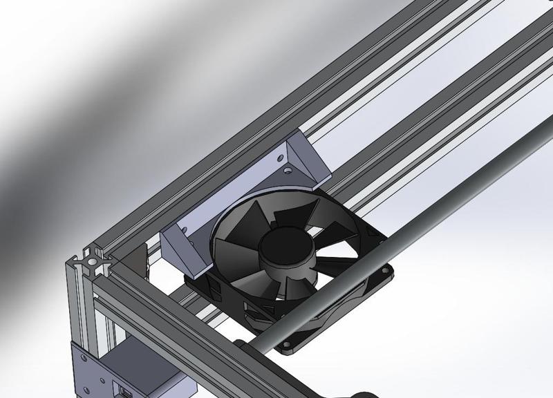 80mm Fan support for Ramps on 2020 aluminium extrusion ( Roxanne upgrade )