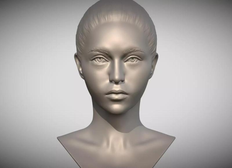 Attractive woman bust 3D printing ready 7