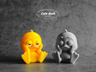 Cute Little Duck Office Ornament (AMS Version + Monochrome Version)