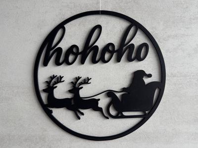 Hohoho Christmas Winter Door Wreath