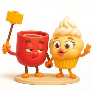 Bestie Duo Coffee Mug Cupcake Figurine