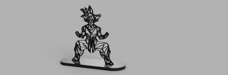 Goku Low Poly Decor - STL File for 3D Printing