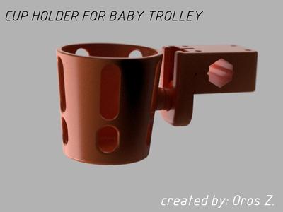 Cup holder for baby trolley