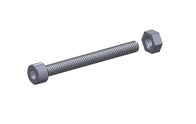 M5 x 30mm bolt DIN 912 VG + M5 nut DIN934 Nut Screw