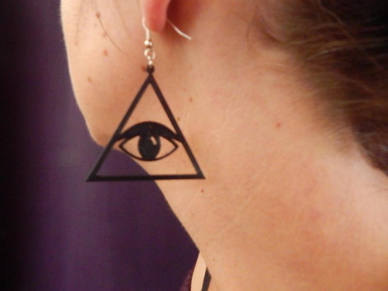 pyramid eye earrings