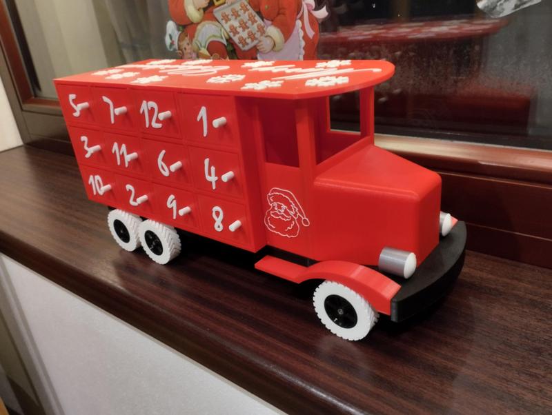 Old truck as an advent calendar