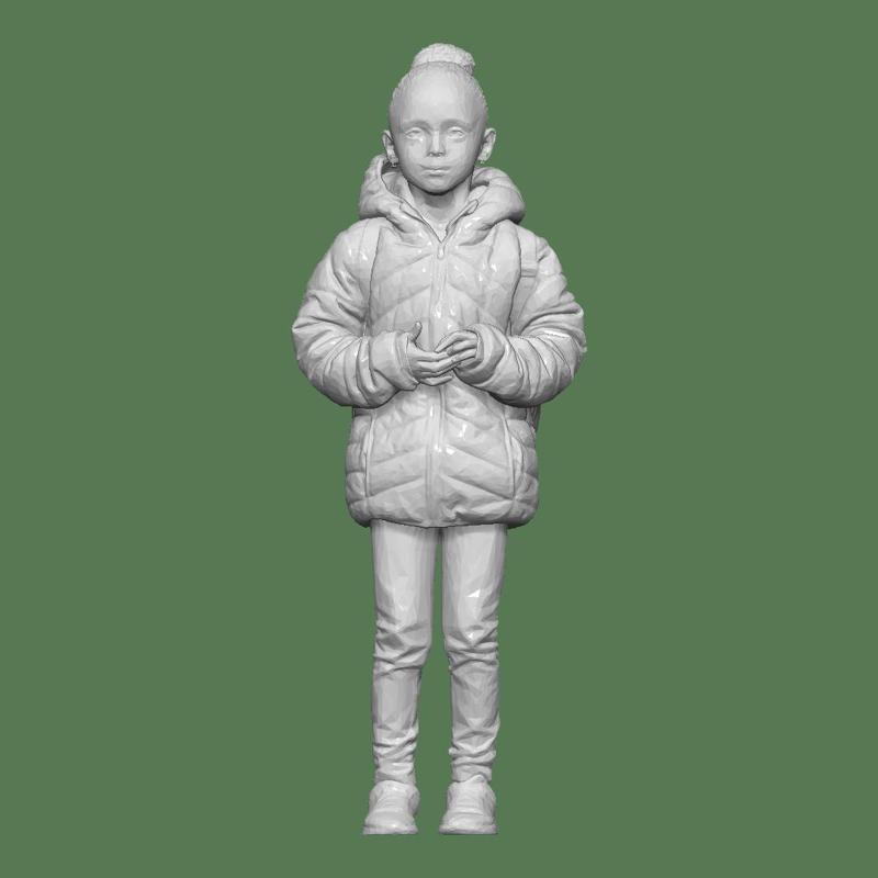 GIRL WITH JACKET AND BAG FOR DIORAMA PEOPLE CHARACTER