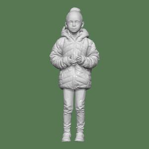 GIRL WITH JACKET AND BAG FOR DIORAMA PEOPLE CHARACTER