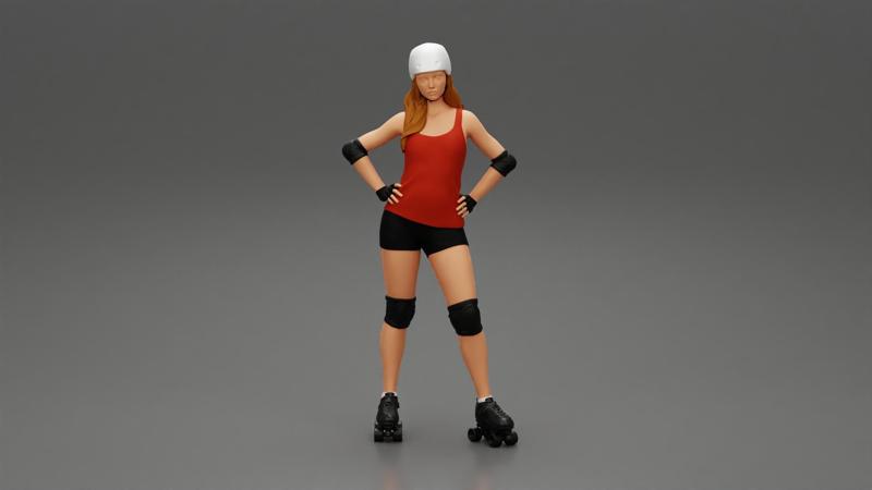 derby girl standing posing with hands on hips