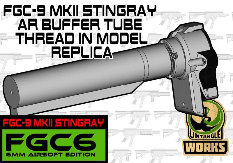 FGC-9 MKII Stingray AR buffer tube thread in model replica for the FGC6