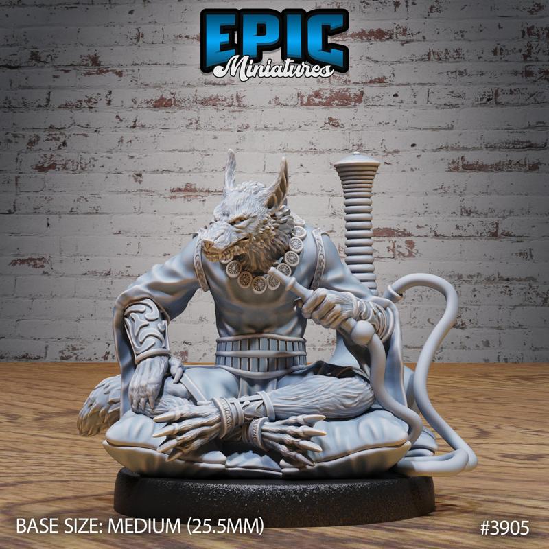 Arcanaloth Smoking ‧ DnD Miniature ‧ Tabletop Miniatures ‧ Gaming Monster ‧ 3D Model ‧ RPG ‧ DnDminis ‧ STL FILE