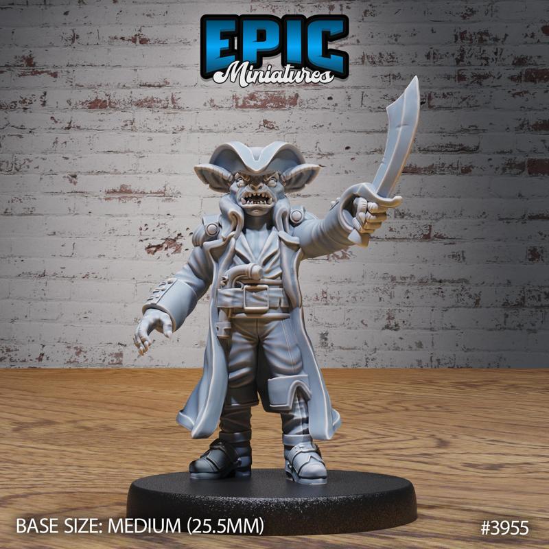 Kobold Pirate Captain ‧ DnD Miniature ‧ Tabletop Miniatures ‧ Gaming Monster ‧ 3D Model ‧ RPG ‧ DnDminis ‧ STL FILE